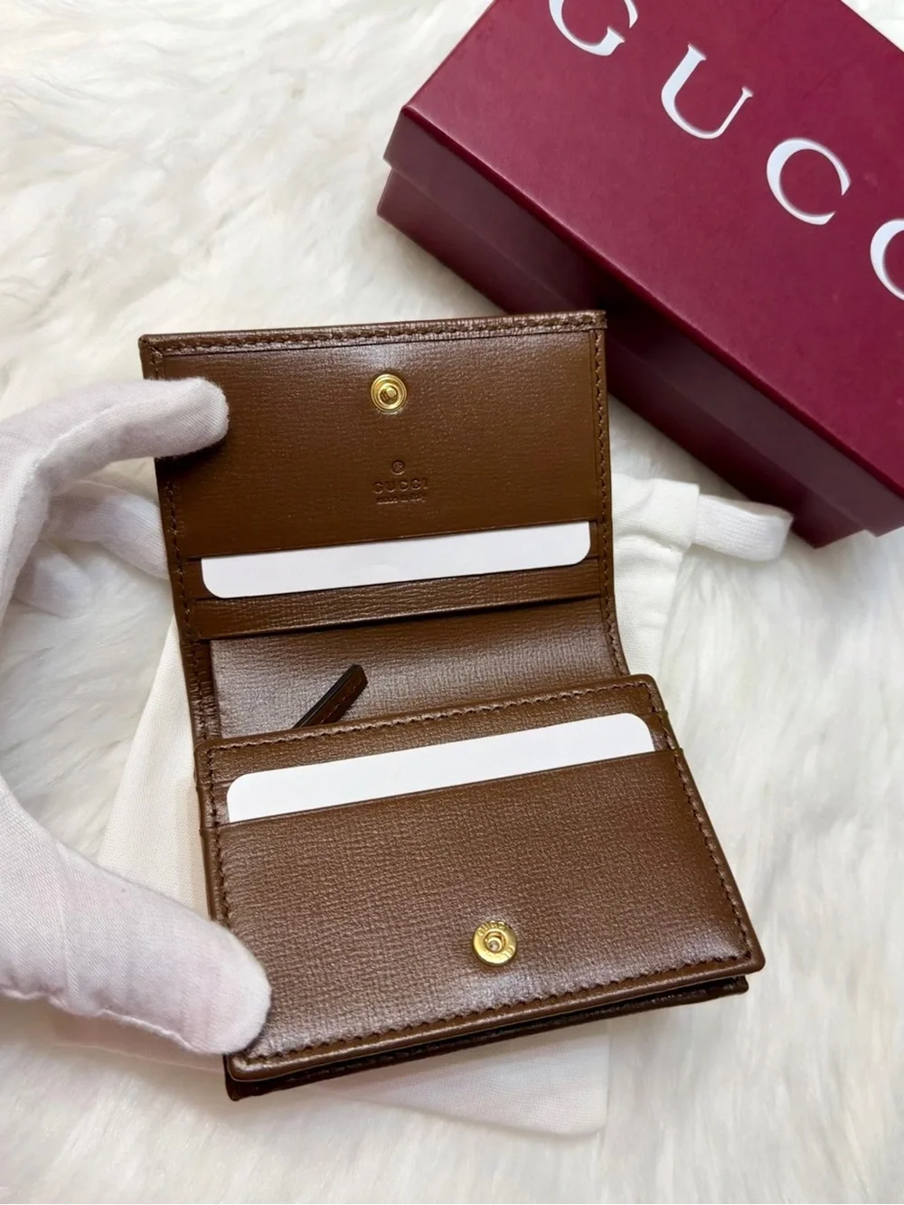 NEW✨Gucci GG Supreme Canvas Horsebit Bifold Wallet - Picture 7 of 14